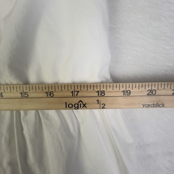 Moodie Dress Womens Small White Puff Sleeve Square Neck Tiered Swing Casual - Picture 8 of 10